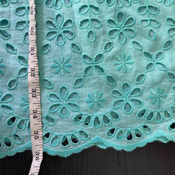 J Crew Dress Womens 4 Embroidered Eyelet Shift Scallop Hem Bell Sleeve Chic NEW - Picture 12 of 12